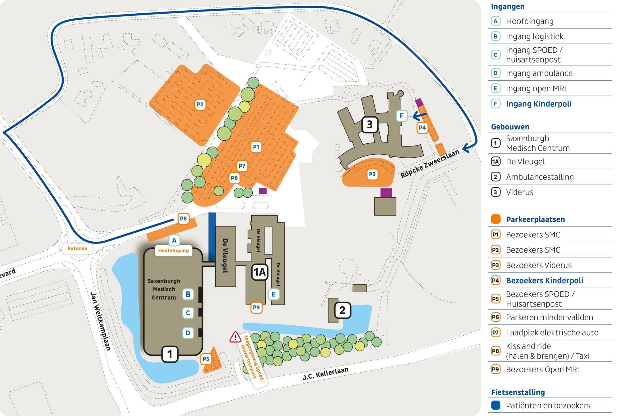 Route parkeren Saxenburgh Kinderpoli Groei