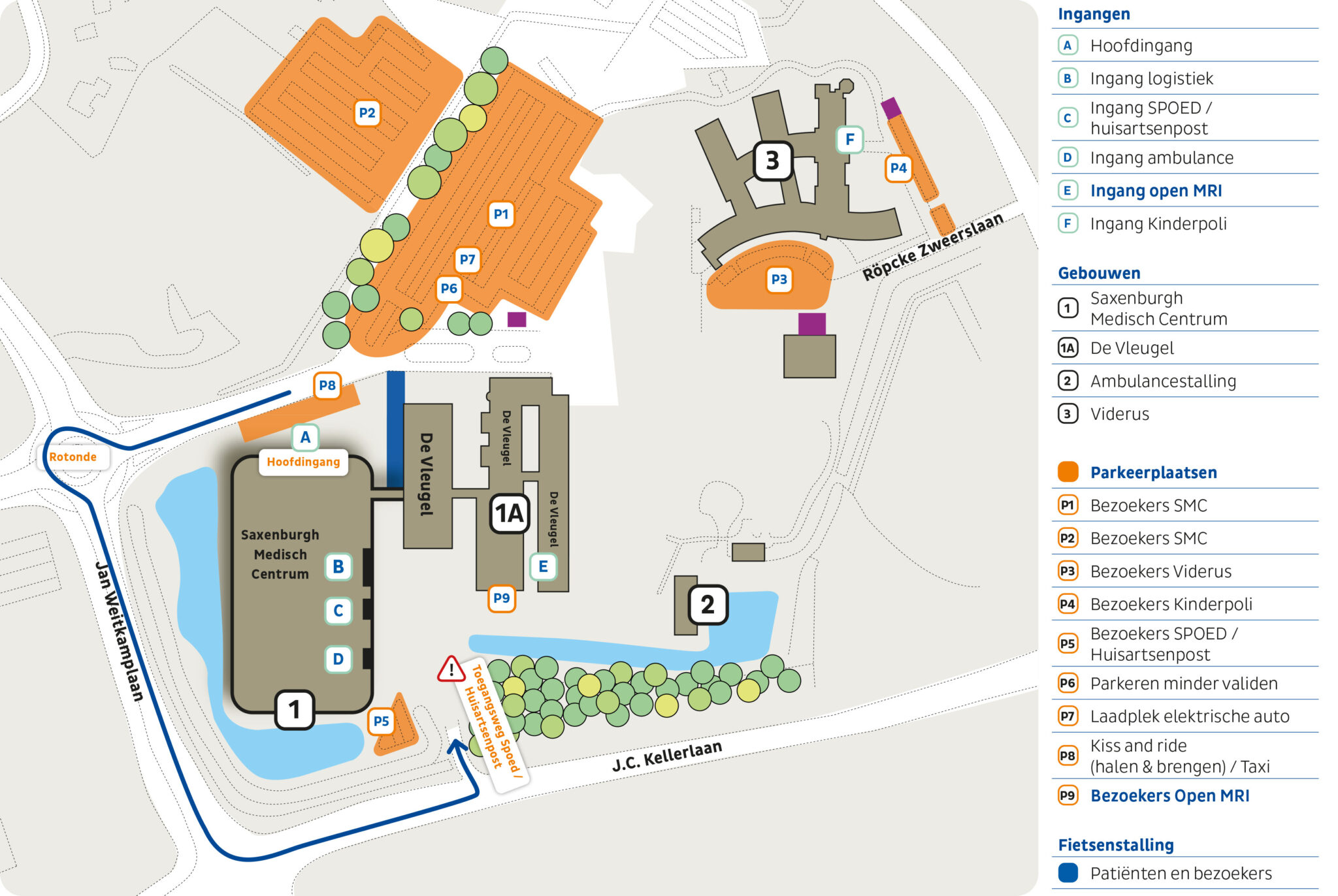Plattegrond parkeren Open MRI